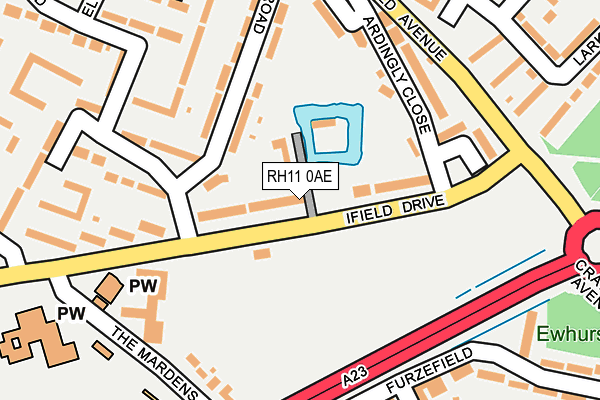 RH11 0AE map - OS OpenMap – Local (Ordnance Survey)