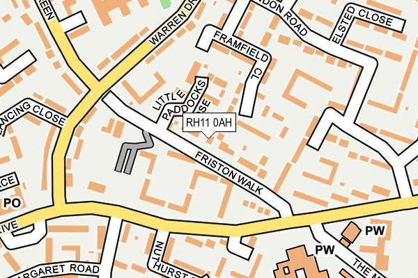 RH11 0AH map - OS OpenMap – Local (Ordnance Survey)