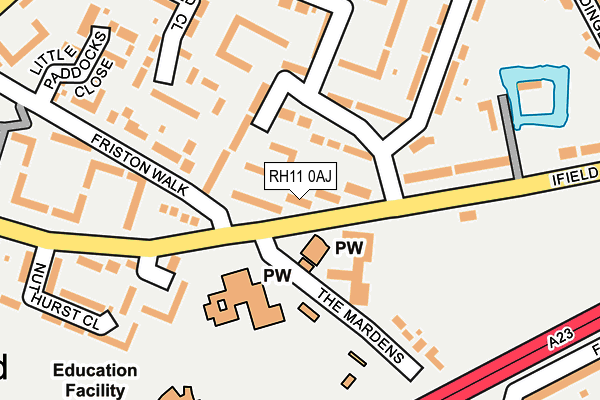 RH11 0AJ map - OS OpenMap – Local (Ordnance Survey)