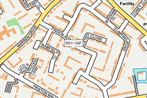 RH11 0AP map - OS OpenMap – Local (Ordnance Survey)
