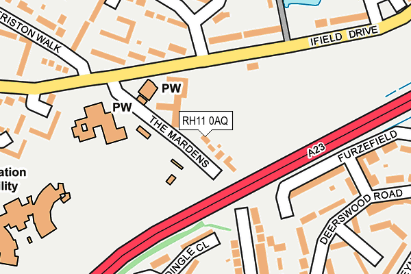 RH11 0AQ map - OS OpenMap – Local (Ordnance Survey)