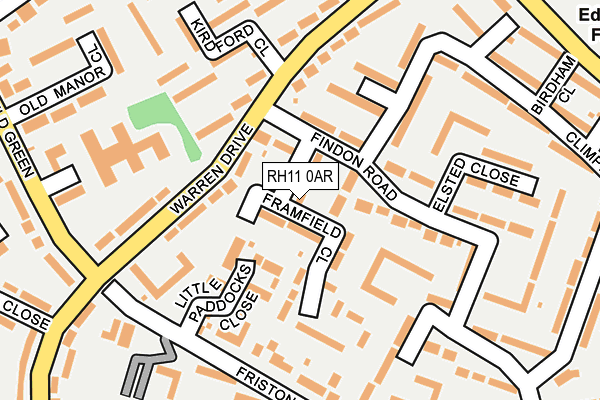 RH11 0AR map - OS OpenMap – Local (Ordnance Survey)