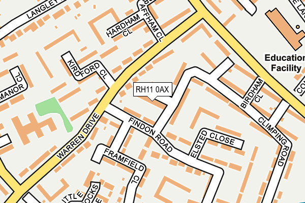 RH11 0AX map - OS OpenMap – Local (Ordnance Survey)