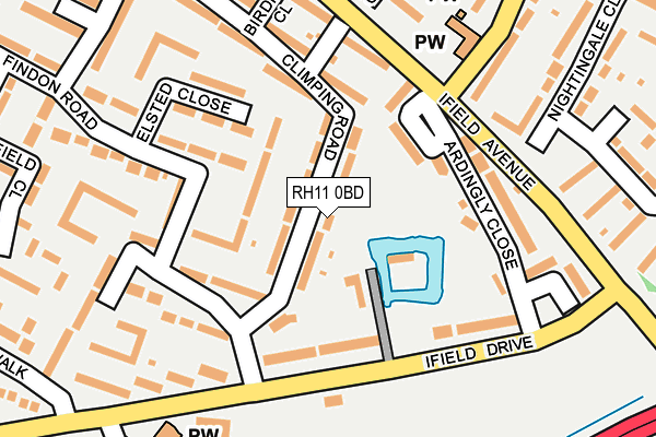 RH11 0BD map - OS OpenMap – Local (Ordnance Survey)