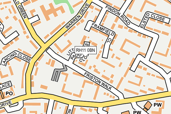 RH11 0BN map - OS OpenMap – Local (Ordnance Survey)