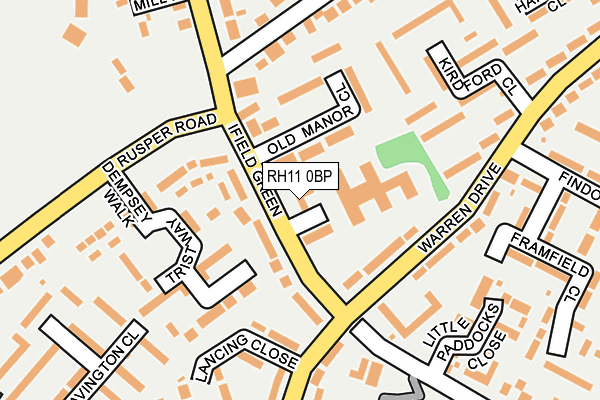 RH11 0BP map - OS OpenMap – Local (Ordnance Survey)