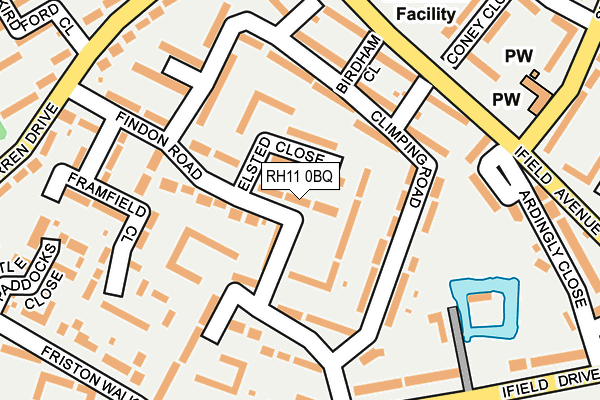 RH11 0BQ map - OS OpenMap – Local (Ordnance Survey)
