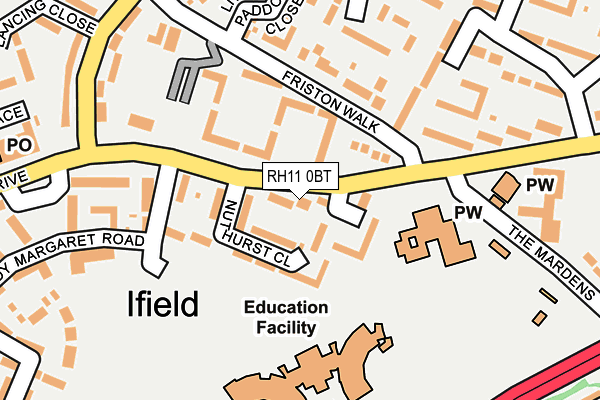 RH11 0BT map - OS OpenMap – Local (Ordnance Survey)