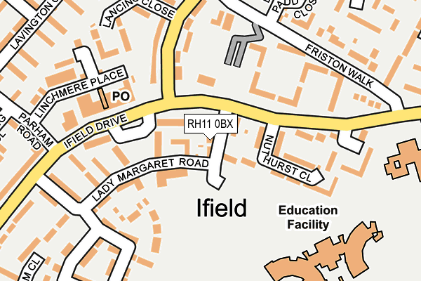 RH11 0BX map - OS OpenMap – Local (Ordnance Survey)