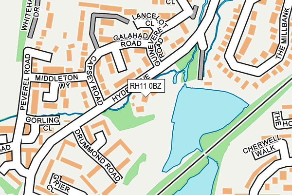 RH11 0BZ map - OS OpenMap – Local (Ordnance Survey)