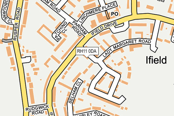 RH11 0DA map - OS OpenMap – Local (Ordnance Survey)