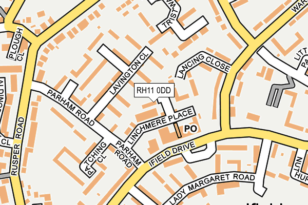 RH11 0DD map - OS OpenMap – Local (Ordnance Survey)