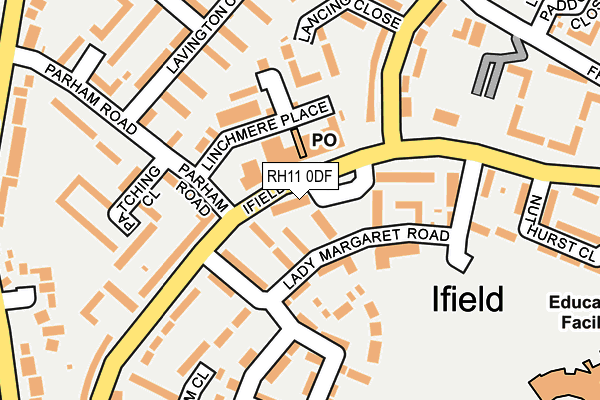 RH11 0DF map - OS OpenMap – Local (Ordnance Survey)