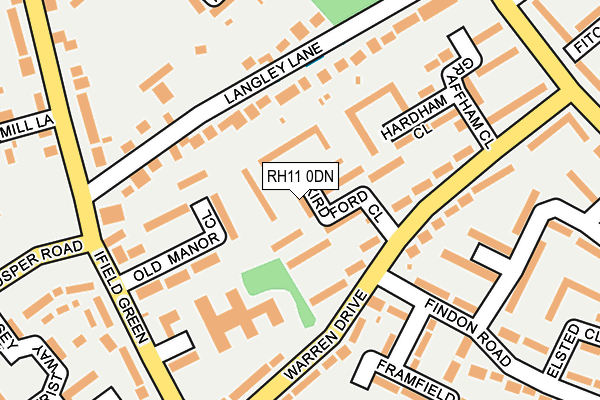 RH11 0DN map - OS OpenMap – Local (Ordnance Survey)