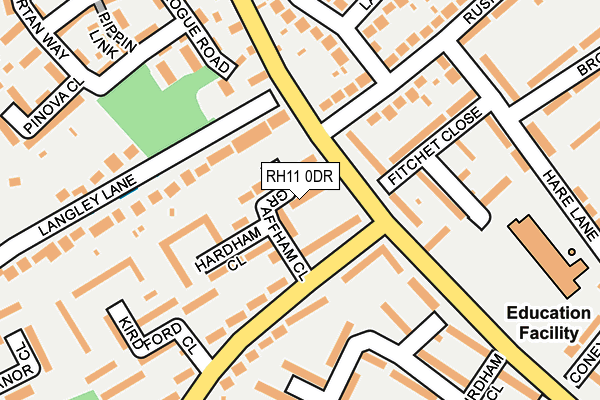 RH11 0DR map - OS OpenMap – Local (Ordnance Survey)