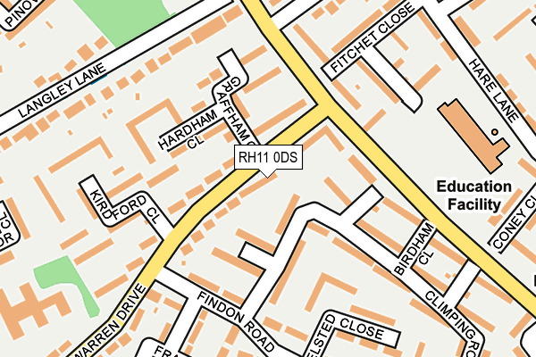 RH11 0DS map - OS OpenMap – Local (Ordnance Survey)