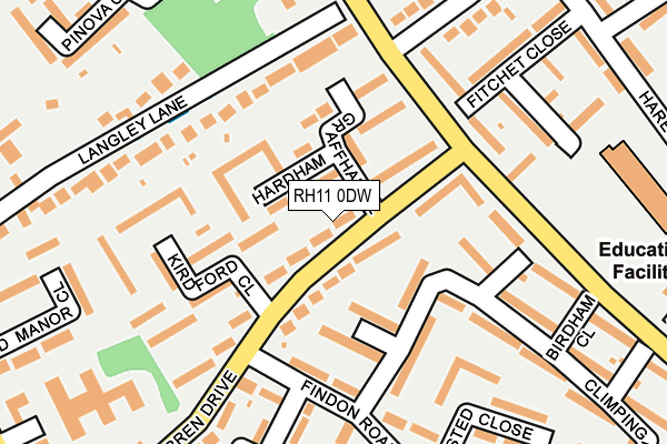 RH11 0DW map - OS OpenMap – Local (Ordnance Survey)