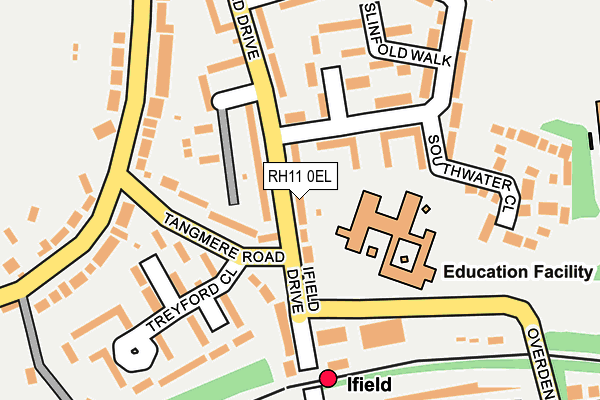 RH11 0EL map - OS OpenMap – Local (Ordnance Survey)