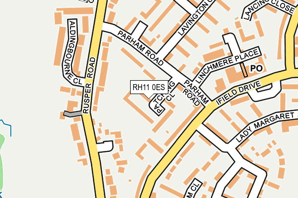 RH11 0ES map - OS OpenMap – Local (Ordnance Survey)