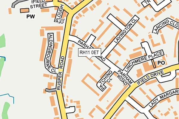 RH11 0ET map - OS OpenMap – Local (Ordnance Survey)