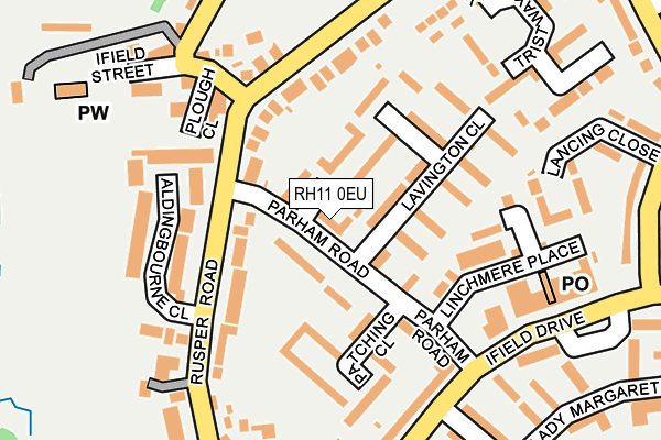 RH11 0EU map - OS OpenMap – Local (Ordnance Survey)