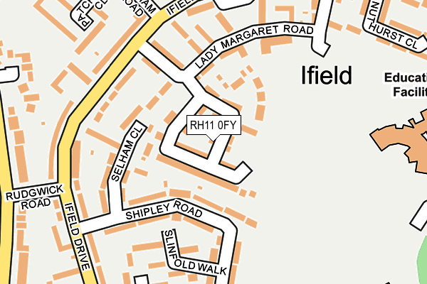 RH11 0FY map - OS OpenMap – Local (Ordnance Survey)