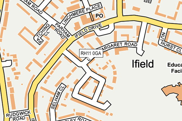 RH11 0GA map - OS OpenMap – Local (Ordnance Survey)