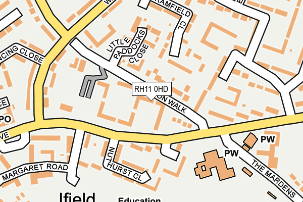 RH11 0HD map - OS OpenMap – Local (Ordnance Survey)