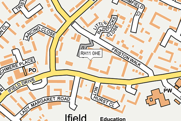 RH11 0HE map - OS OpenMap – Local (Ordnance Survey)
