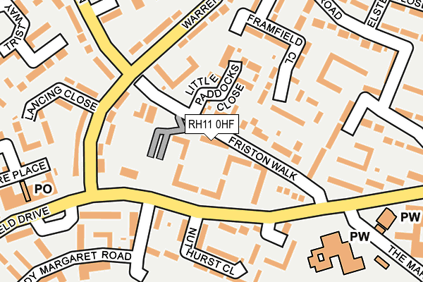 RH11 0HF map - OS OpenMap – Local (Ordnance Survey)