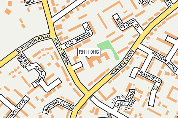 RH11 0HG map - OS OpenMap – Local (Ordnance Survey)