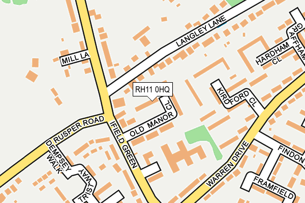 RH11 0HQ map - OS OpenMap – Local (Ordnance Survey)