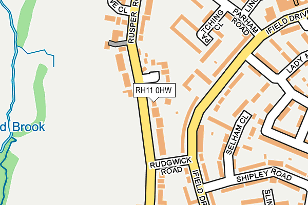 RH11 0HW map - OS OpenMap – Local (Ordnance Survey)