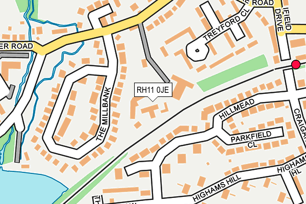 RH11 0JE map - OS OpenMap – Local (Ordnance Survey)