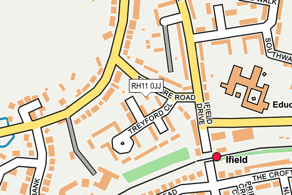 RH11 0JJ map - OS OpenMap – Local (Ordnance Survey)