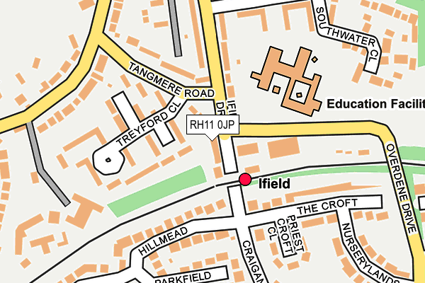 RH11 0JP map - OS OpenMap – Local (Ordnance Survey)