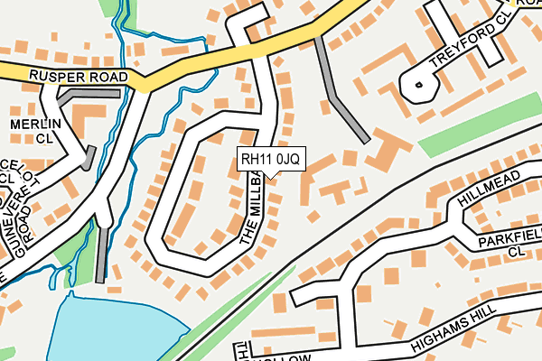RH11 0JQ map - OS OpenMap – Local (Ordnance Survey)