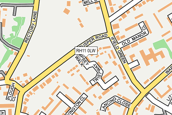 RH11 0LW map - OS OpenMap – Local (Ordnance Survey)