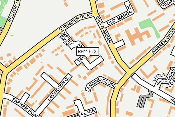 RH11 0LX map - OS OpenMap – Local (Ordnance Survey)