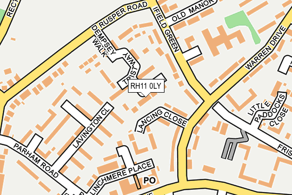 RH11 0LY map - OS OpenMap – Local (Ordnance Survey)