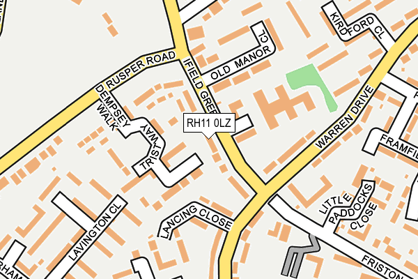 RH11 0LZ map - OS OpenMap – Local (Ordnance Survey)