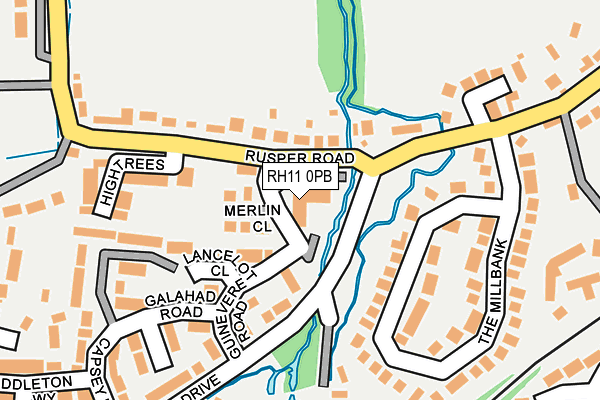 RH11 0PB map - OS OpenMap – Local (Ordnance Survey)