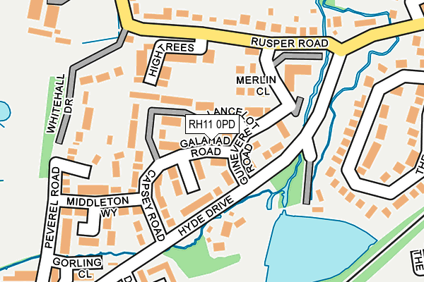 RH11 0PD map - OS OpenMap – Local (Ordnance Survey)