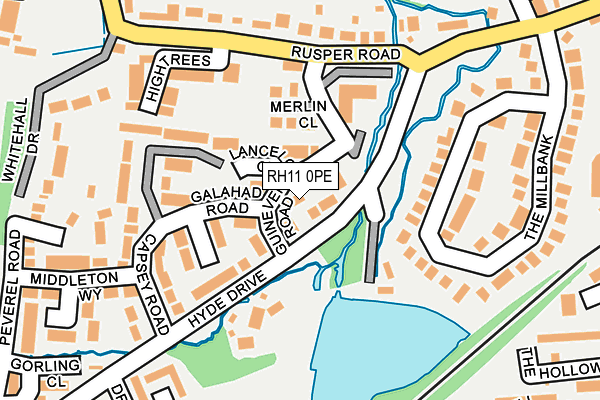 RH11 0PE map - OS OpenMap – Local (Ordnance Survey)