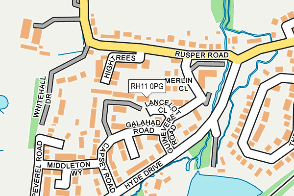 RH11 0PG map - OS OpenMap – Local (Ordnance Survey)