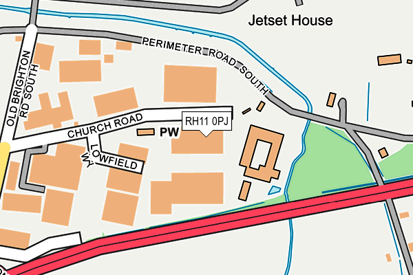 RH11 0PJ map - OS OpenMap – Local (Ordnance Survey)