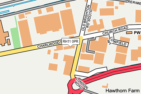 RH11 0PR map - OS OpenMap – Local (Ordnance Survey)