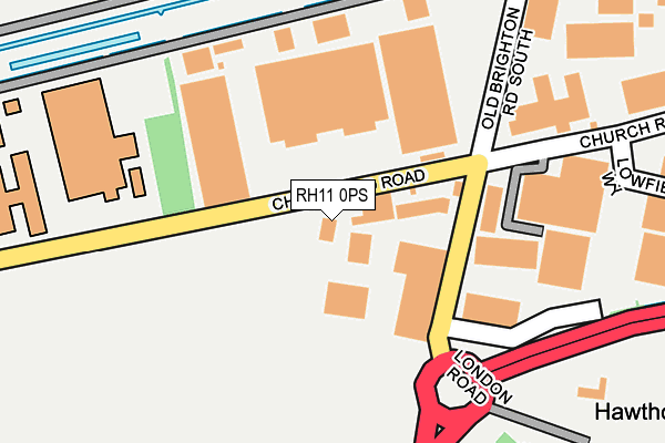 RH11 0PS map - OS OpenMap – Local (Ordnance Survey)