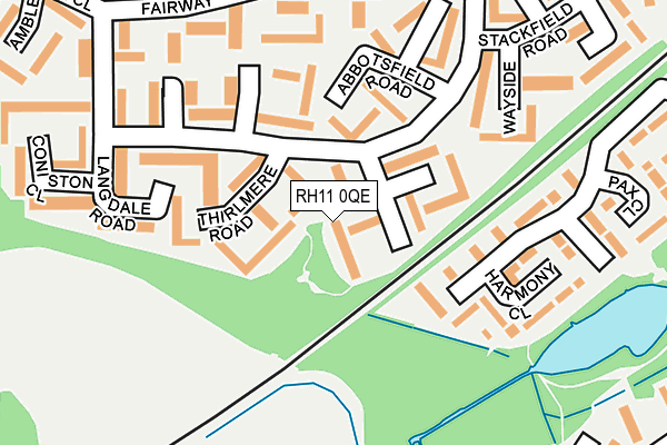 RH11 0QE map - OS OpenMap – Local (Ordnance Survey)