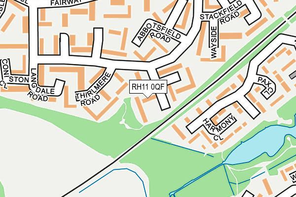 RH11 0QF map - OS OpenMap – Local (Ordnance Survey)